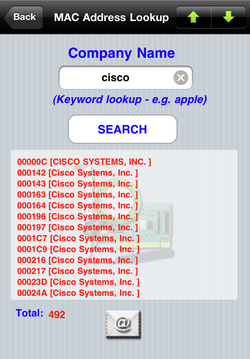 cisco mac address lookup model
